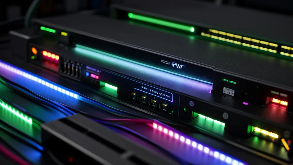 Commutateur réseau Cisco avec câbles Ethernet branchés pour la pratique