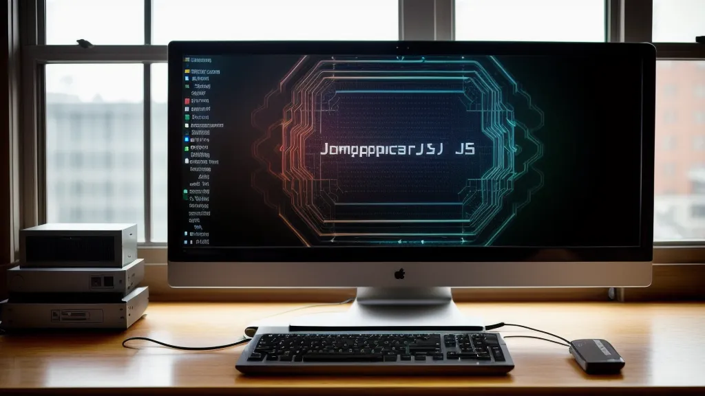 Éditeur de code JavaScript ouvert à côté d'un câble Ethernet, entre développement web et réseau informatique