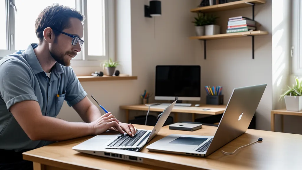 Écran affichant du code Python pendant une session d'auto-formation, tasse de café posée à côté