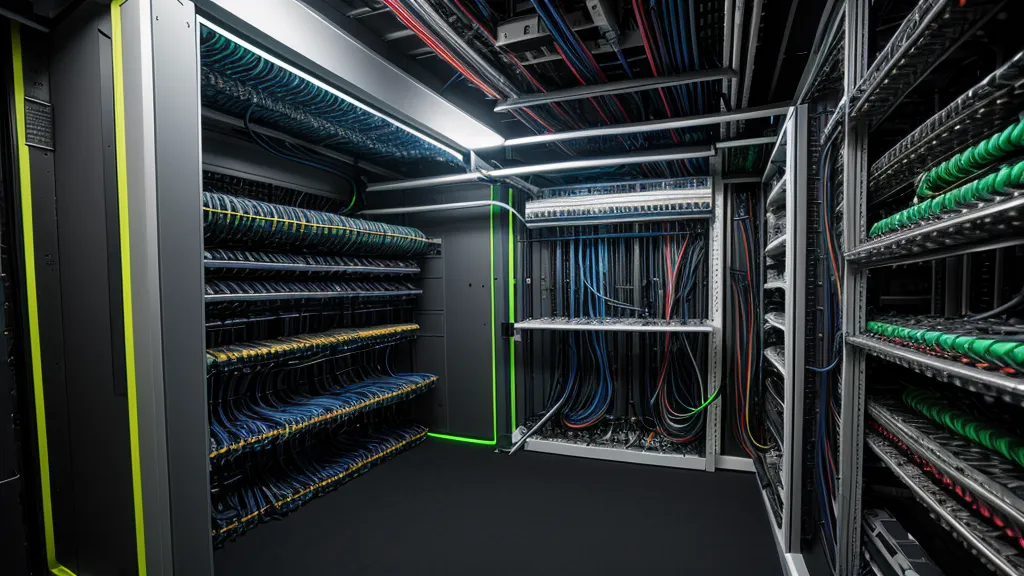 Matériel réseau switch et câbles Ethernet bien organisés