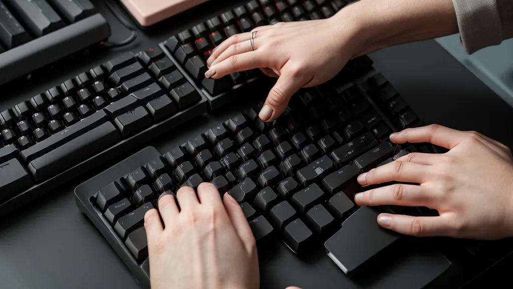 Mains d'un technicien écrivant du code Python pour l'automatisation réseau