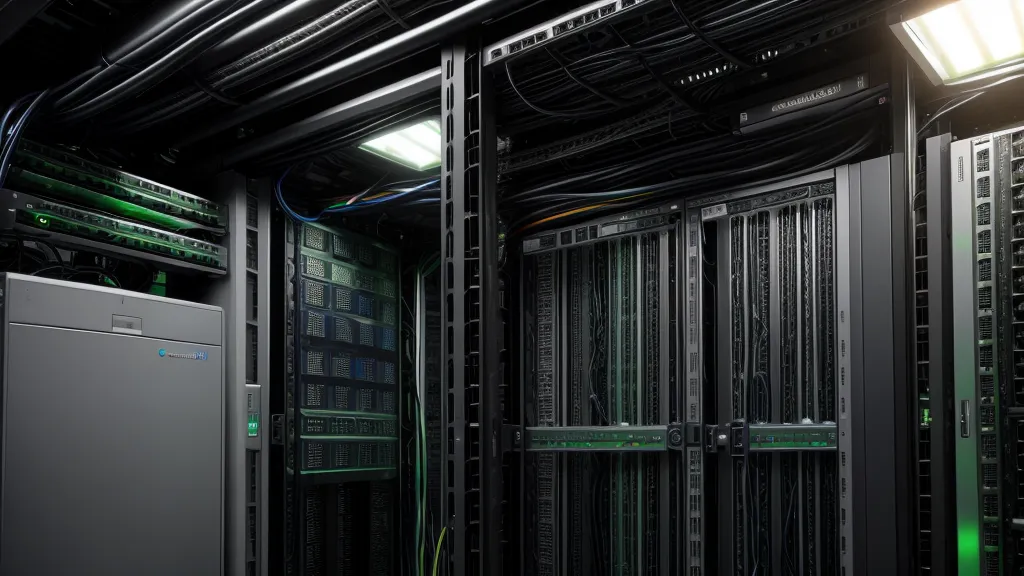 Détail de câbles réseau branchés dans un switch Cisco avec des voyants d'activité
