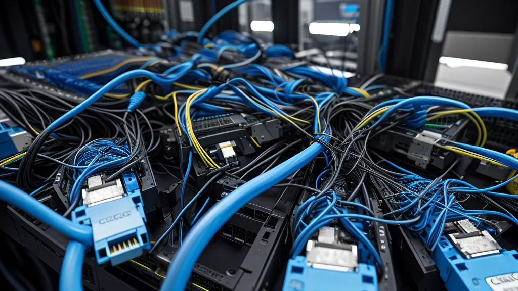 Gros plan sur un switch Cisco avec des câbles Ethernet branchés pendant un exercice pratique